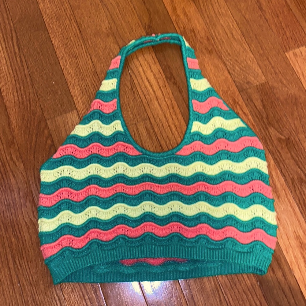 Cotton Candy LA Crochet Halter Top